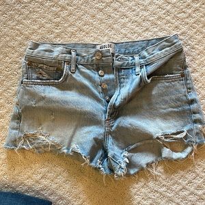 Agolde size 26 ripped jean shorts